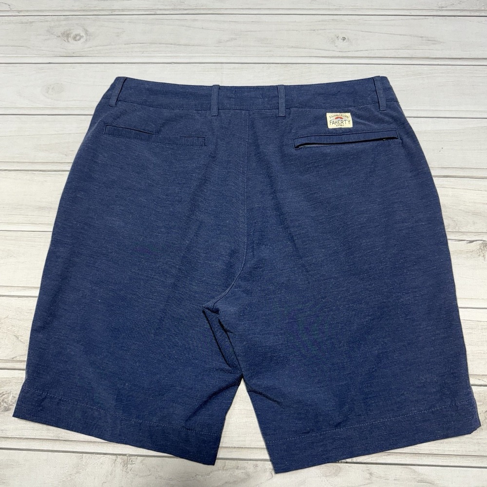Faherty Shorts Mens 33 Blue Casual All Day Drawstring 8.5" Preppy Performance - Picture 2 of 8